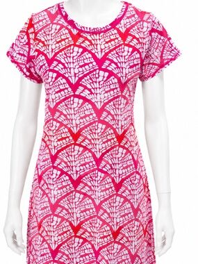 NWT Capelton Road Pink White Geometric Swim Cover Up Dress Small